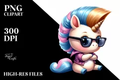 Cute Baby Unicorn Johny Bravo | Sublimation | Clipart Product Image 3