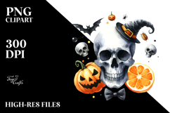 Halloween Skull Watercolor Funny Product Image 2