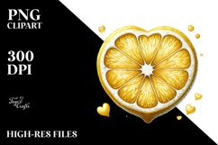 Half Lemon Heart PNG Product Image 2