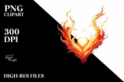Fire Heart Digital Painting PNG Product Image 2