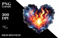 Fire Heart Digital Painting PNG Product Image 2