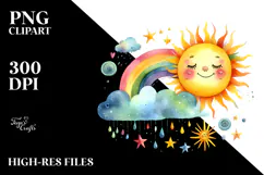 Whimsical Watercolor Star in Colorful Style Product Image 2
