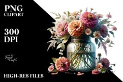 Decorative Jar Zinnia Clipart Product Image 1