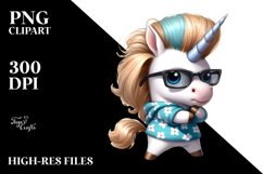 Cute Baby Unicorn Johny Bravo | Sublimation | Clipart Product Image 1