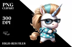 Cute Baby Unicorn Johny Bravo | Sublimation | Clipart Product Image 1
