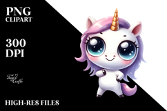 Funny Goofy Unicorn Face PNG Product Image 2