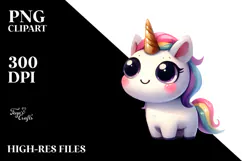 Expressive Unicorn Baby Face PNG Product Image 2