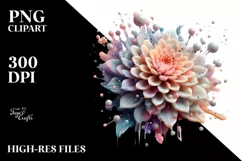 Glossy Chrysanthemum Watercolor PNG Product Image 3