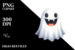 Whimsical Ghost Smile Watercolor Product Image 2