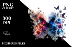 Silhouetted Butterfly Splash PNG Product Image 2