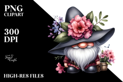 Cute Gnome with Rhododendron PNG Product Image 2