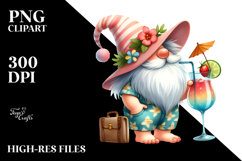 Whimsical Watercolor Gnome Cocktail PNG Product Image 2