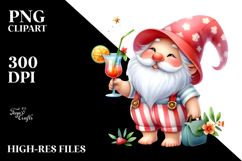 Whimsical Gnome Drinking a Cocktail PNG Product Image 2