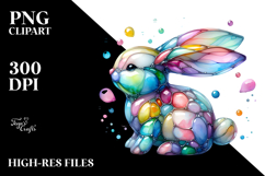 Bunny in Pastel Colors, Watercolor PNG Product Image 2