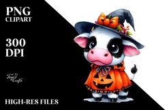 Baby Cow Halloween Drawing Clipart Product Image 3