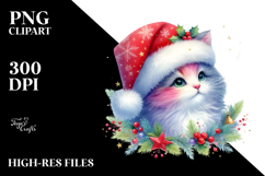 Vibrant Colors Cat with Christmass Decorations PNG Product Image 2