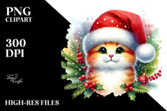 Vibrant Colors Cat with Christmass Decorations PNG Product Image 2