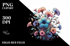 Abstract Wooden Petunia PNG Product Image 1