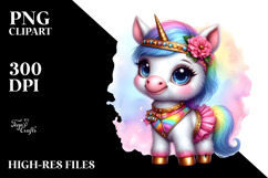 Colorful Baby Unicorn in Hambo Dancer&#039;s Attire, PNG Product Image 2