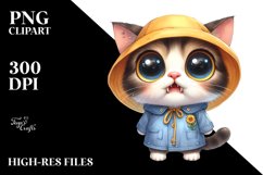 Cat Sun Hat Raincoat | Sublimation | Clipart Product Image 1