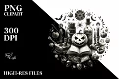 Simple Halloween with Book of Spells PNG Product Image 3