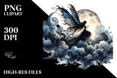 Gothic Fairy on Cloud PNG Product Image 2