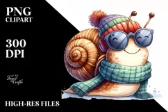 Funny Snail With Scarf | Sublimation Clipart Product Image 1