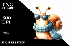 Funny Snail With Scarf | Sublimation Clipart Product Image 1