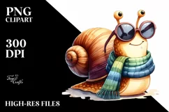 Funny Snail With Scarf | Sublimation Clipart Product Image 1