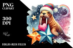 Walrus Sitting on a Star PNG Product Image 2