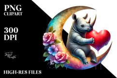 Rhino Sitting on a Half Moon PNG Product Image 2