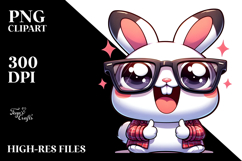 Cartoon Bunny with Oversized Sunglasses PNG Product Image 2