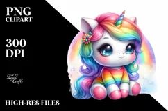 Cute Baby Unicorn Rainbow | Sublimation | Clipart Product Image 3