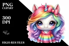Cute Baby Unicorn Rainbow | Sublimation | Clipart Product Image 1