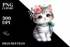 Colorful Vibrant Cute Cat PNG Product Image 1