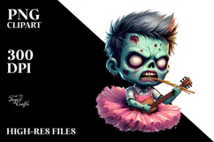Funny Zombie in Tutu, PNG Product Image 2