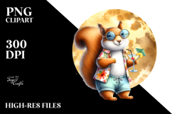 Cute Squirrel with Cool Hipster Beachwear PNG Product Image 2