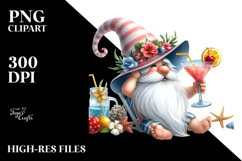 Whimsical Gnome Drinking Cocktail PNG Product Image 2