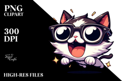Silly Cat in Oversized Sunglasses PNG Product Image 2