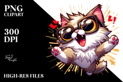 Exaggerated Cat with Sunglasses, Animated PNG Product Image 2