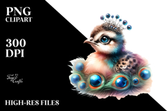 Colorful Baby Peacock PNG Product Image 2