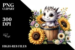 Watercolor Cute Baby Dragon PNG Product Image 1