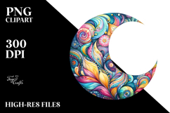 Vibrant Half Moon with Whimsical PNG Product Image 2