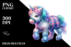 Colorful Baby Unicorn in Scottish Highland, PNG Product Image 2