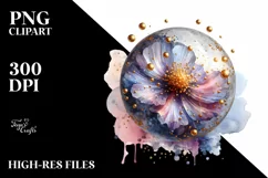 Glossy Cosmos with Golden Insertions Watercolor Splash Product Image 3
