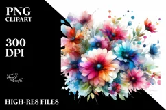 Colorful Daisy Pot Watercolor Abstract | Sublimation | Product Image 3