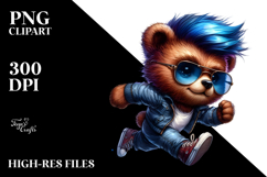Aggressive Running Bear, Transparent PNG Product Image 2