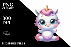 Funny Baby Unicorn, High-Res PNG Product Image 1