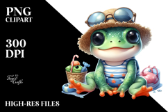 Cute Baby Frog with Beachwear, Transparent PNG Product Image 2