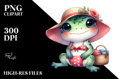 Cute Baby Frog with Beachwear, Transparent PNG Product Image 2
